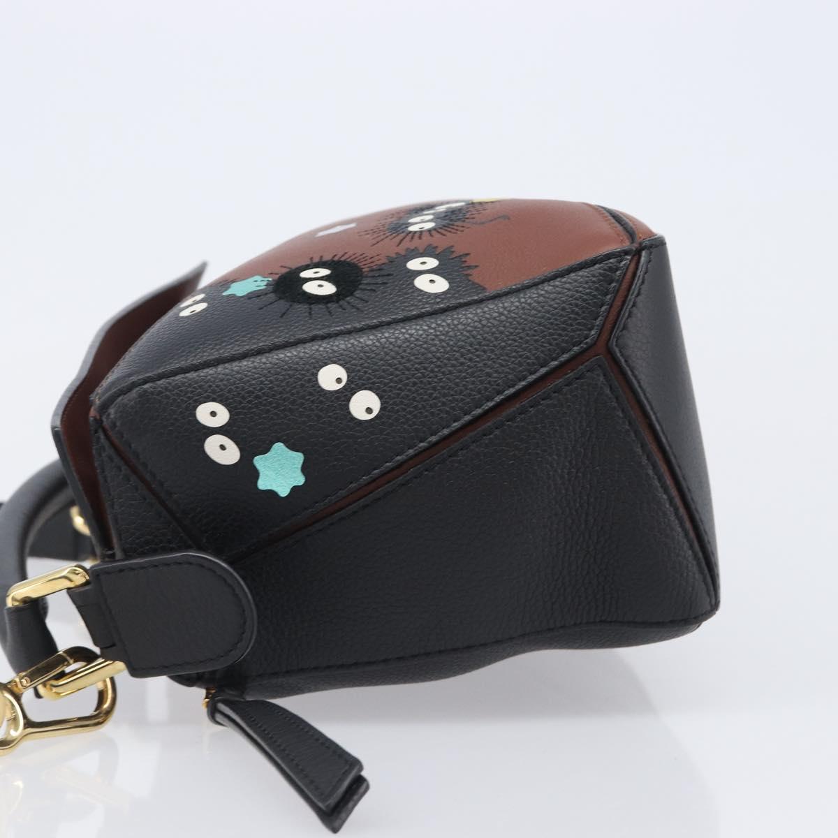 LOEWE Mini Puzzle Bag Ghibli Soot Sprites Leather 2way Brown Auth ki6844SM