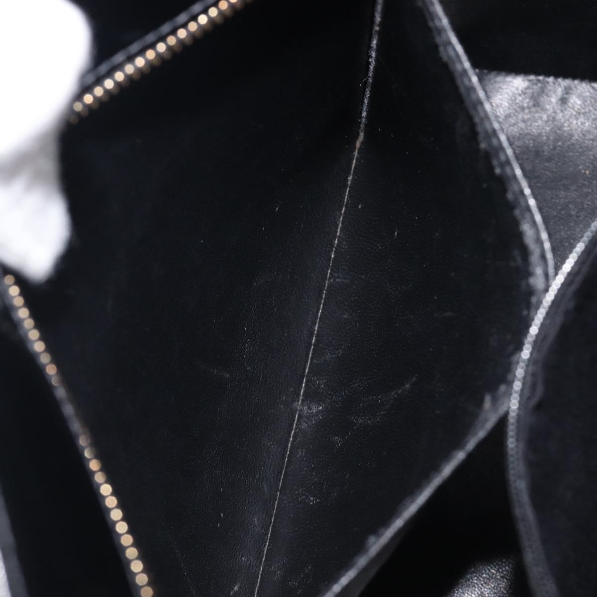 CHANEL COCO Mark Standard Tote Bag Patent Leather Black Gold CC Auth ki6845M