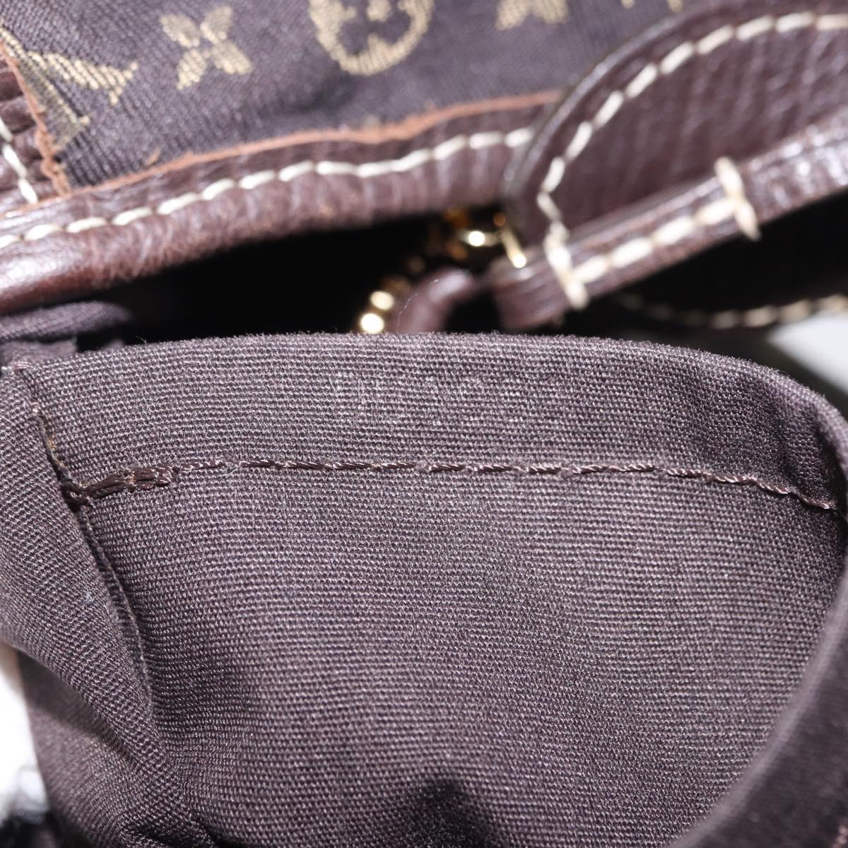 LOUIS VUITTON Monogram Mini Lin Manon MM Bag Brown Ebene M95619 LV Auth ki6848V