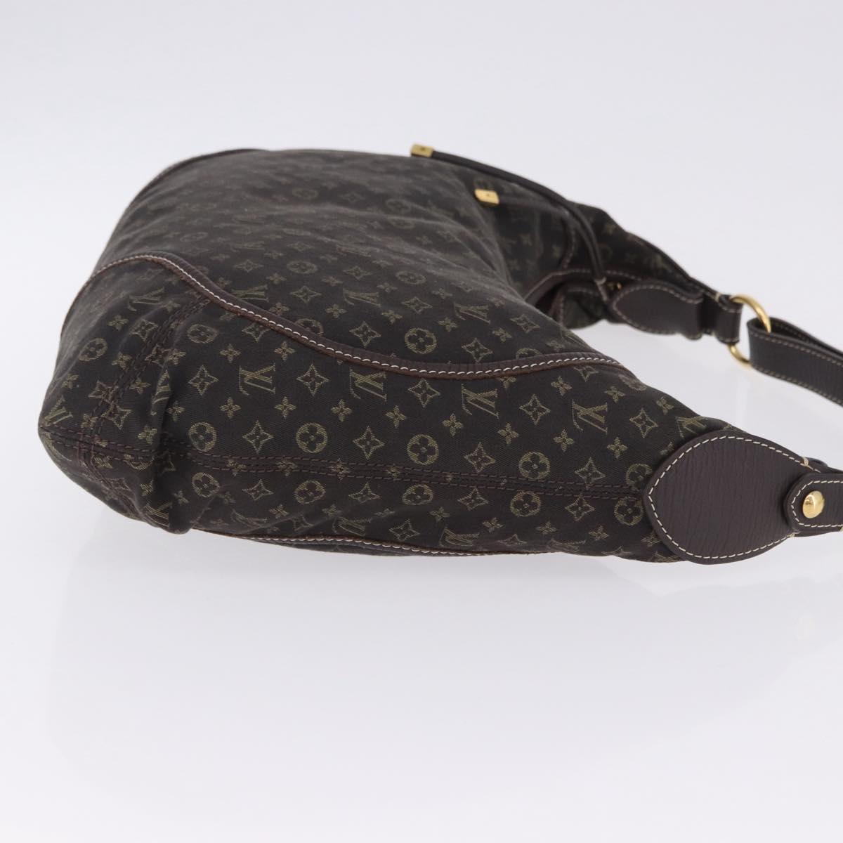 LOUIS VUITTON Monogram Mini Lin Manon MM Bag Brown Ebene M95619 LV Auth ki6848V