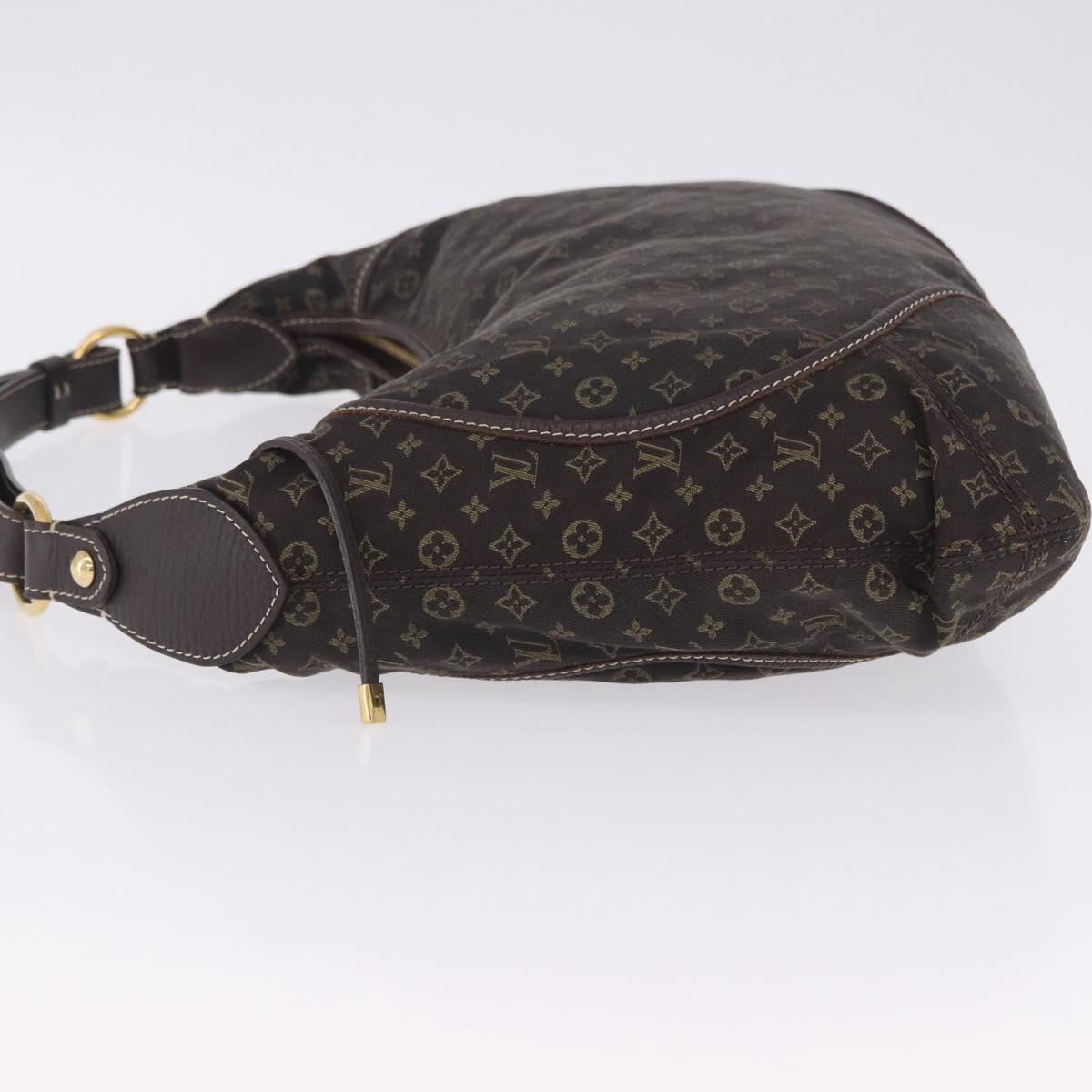 LOUIS VUITTON Monogram Mini Lin Manon MM Bag Brown Ebene M95619 LV Auth ki6848V