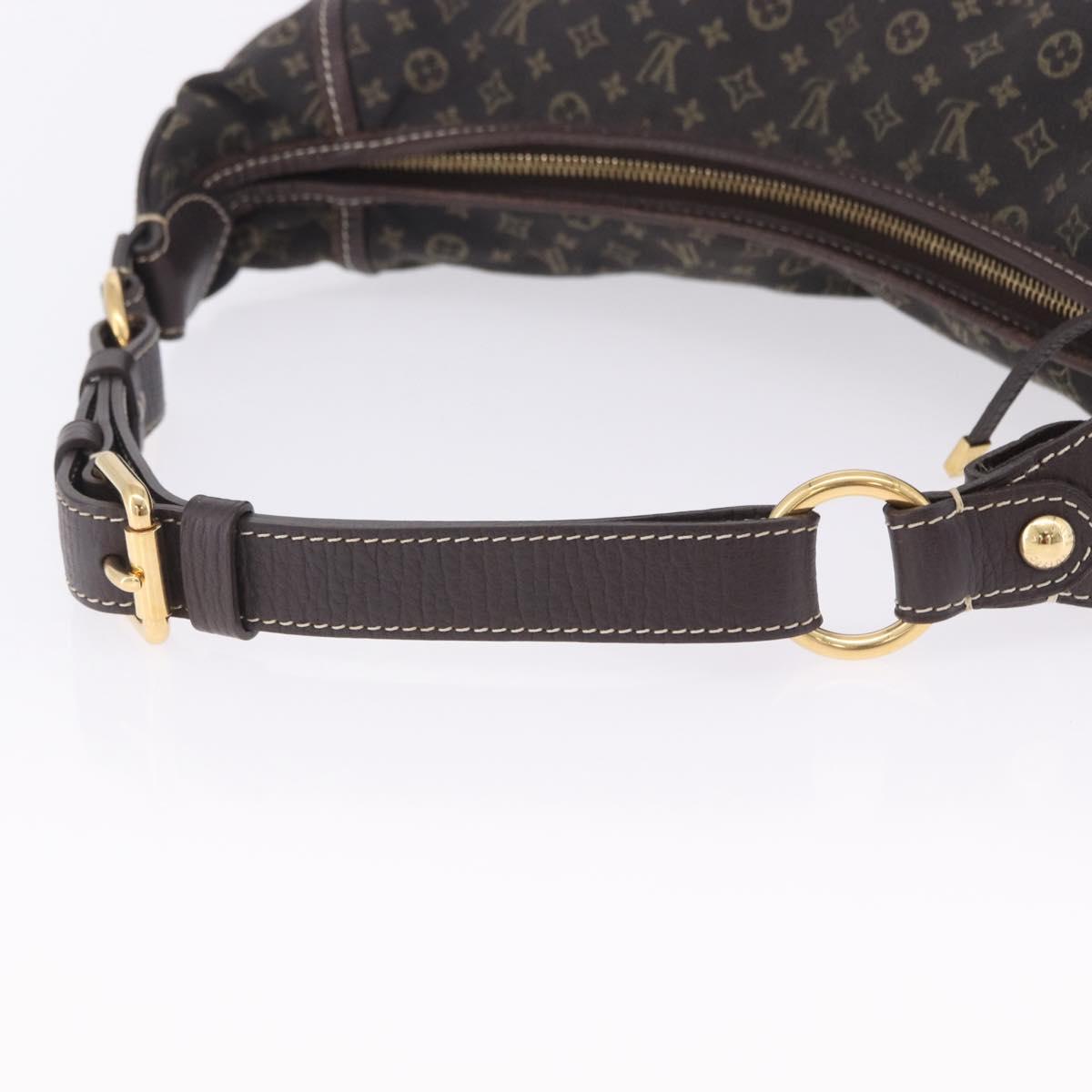 LOUIS VUITTON Monogram Mini Lin Manon MM Bag Brown Ebene M95619 LV Auth ki6848V