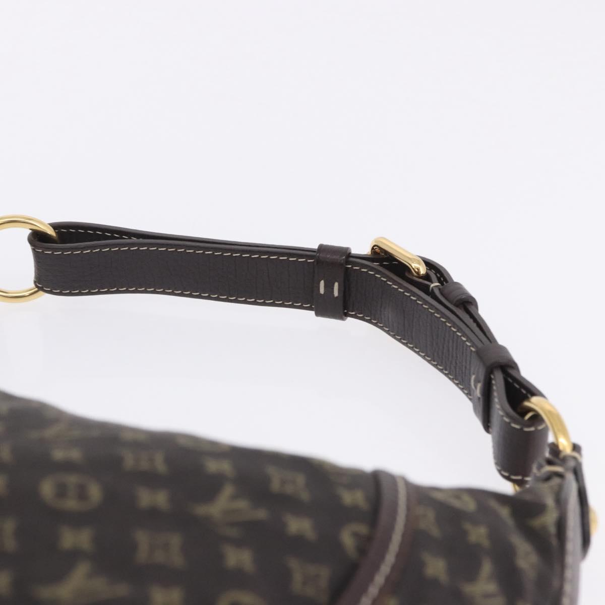 LOUIS VUITTON Monogram Mini Lin Manon MM Bag Brown Ebene M95619 LV Auth ki6848V