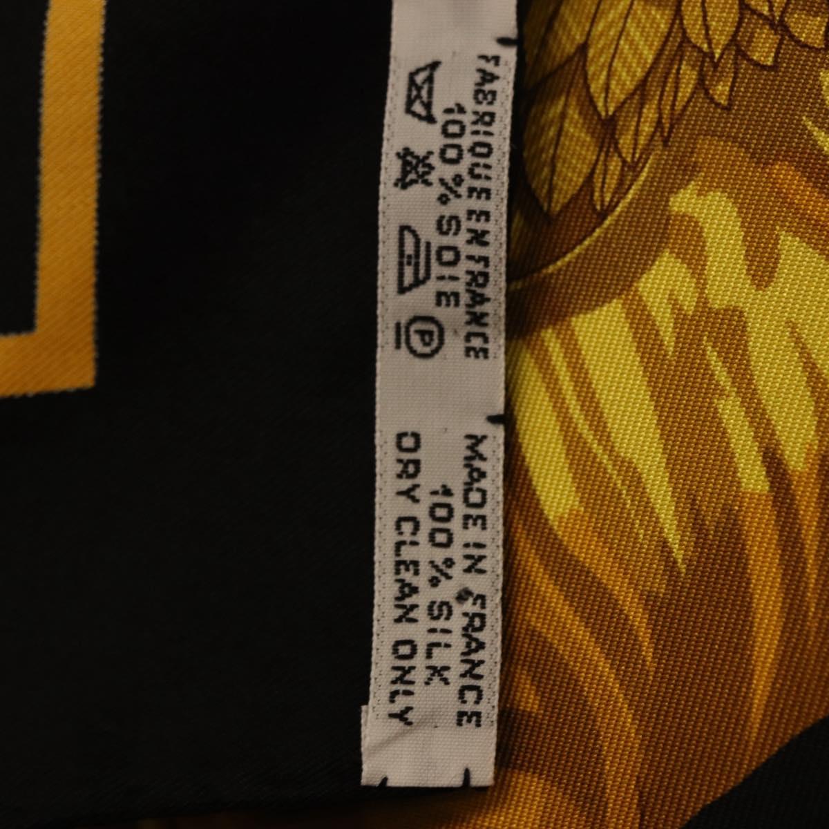 HERMES Carre 90 Scarf Silk ""IN SALZBURG"" Black Auth ki6855