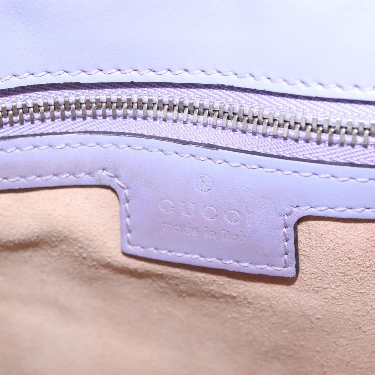 GUCCI GG Marmont Chain Shoulder Bag Leather Purple Silver 443497 Auth ki6880