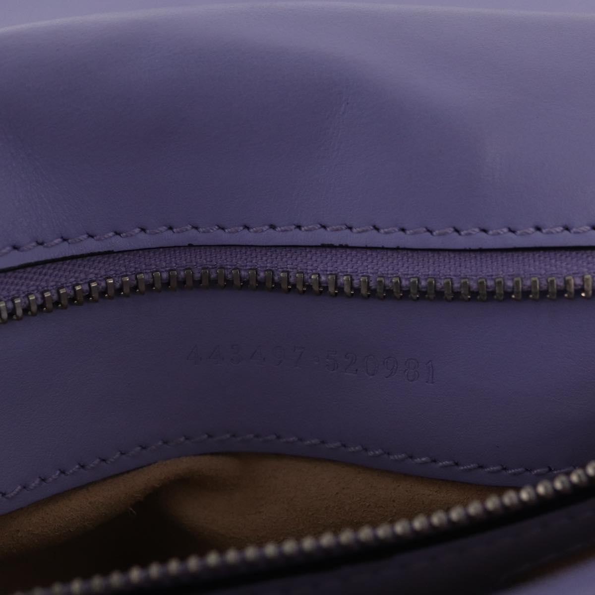 GUCCI GG Marmont Chain Shoulder Bag Leather Purple Silver 443497 Auth ki6880