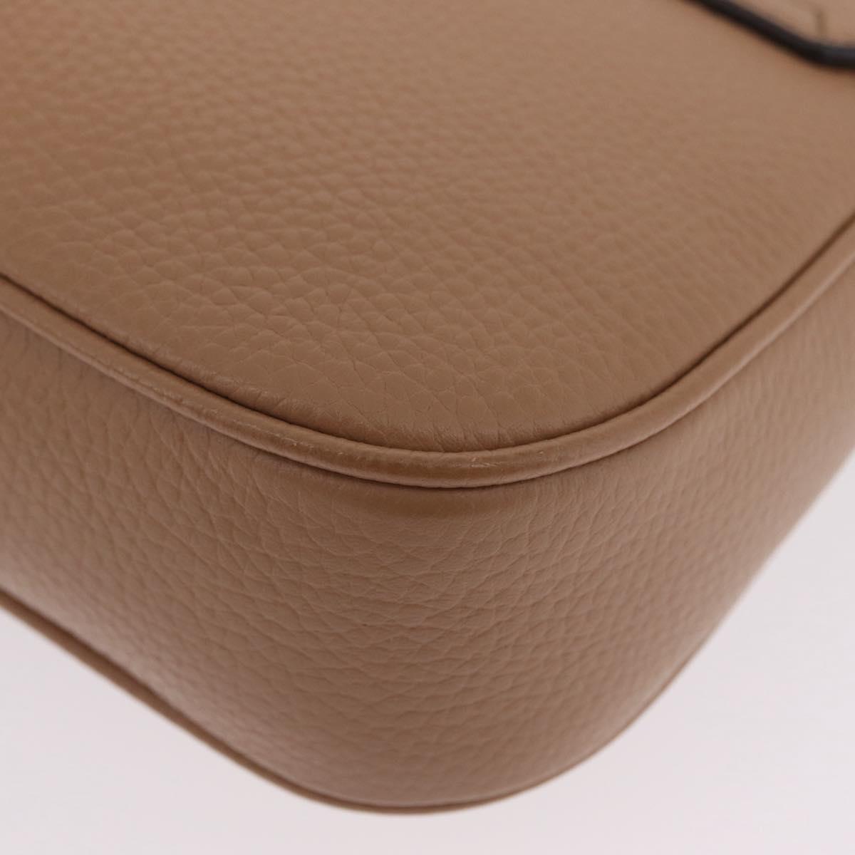 GUCCI Soho Interlocking Chain Shoulder Bag Leather Beige 536224 Auth ki6884V