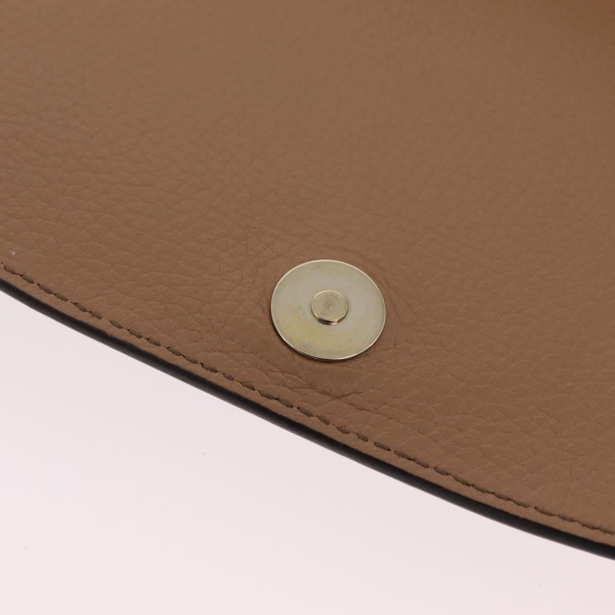 GUCCI Soho Interlocking Chain Shoulder Bag Leather Beige 536224 Auth ki6884V