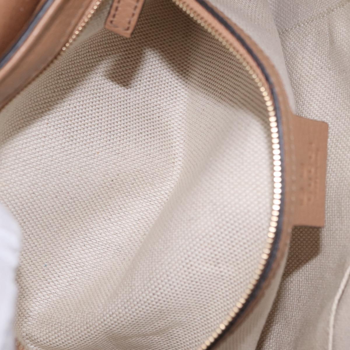 GUCCI Soho Interlocking Chain Shoulder Bag Leather Beige 536224 Auth ki6884V