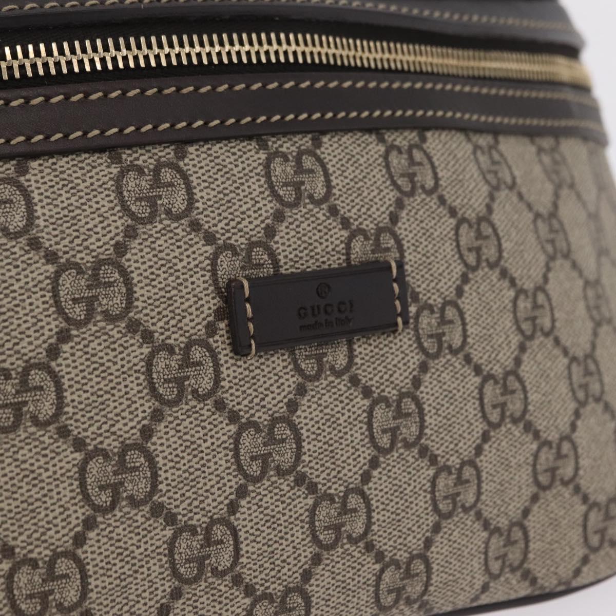 GUCCI GG Supreme Waist Bag PVC Leather Beige Gold Tone 233269 Auth ki6889V