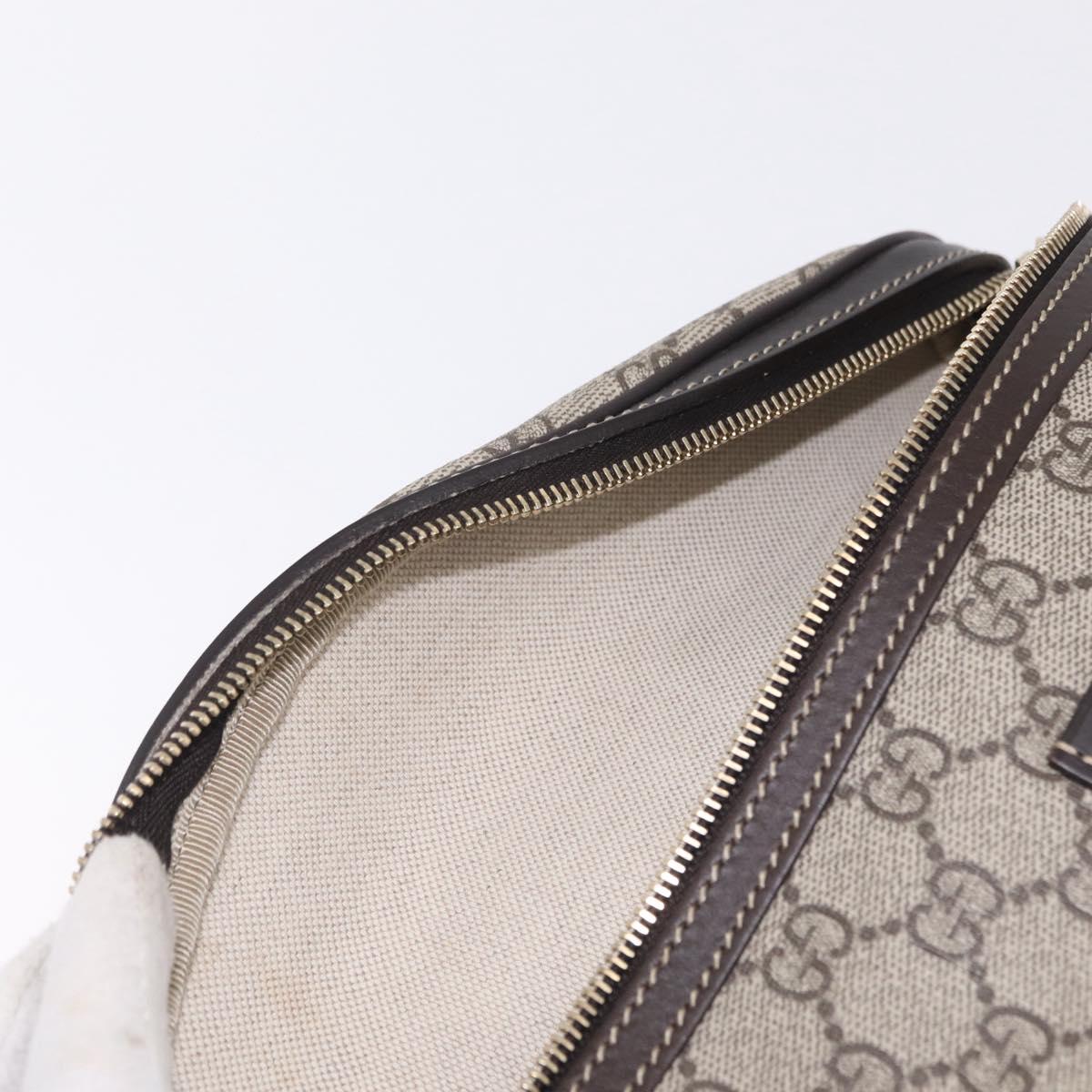 GUCCI GG Supreme Waist Bag PVC Leather Beige Gold Tone 233269 Auth ki6889V
