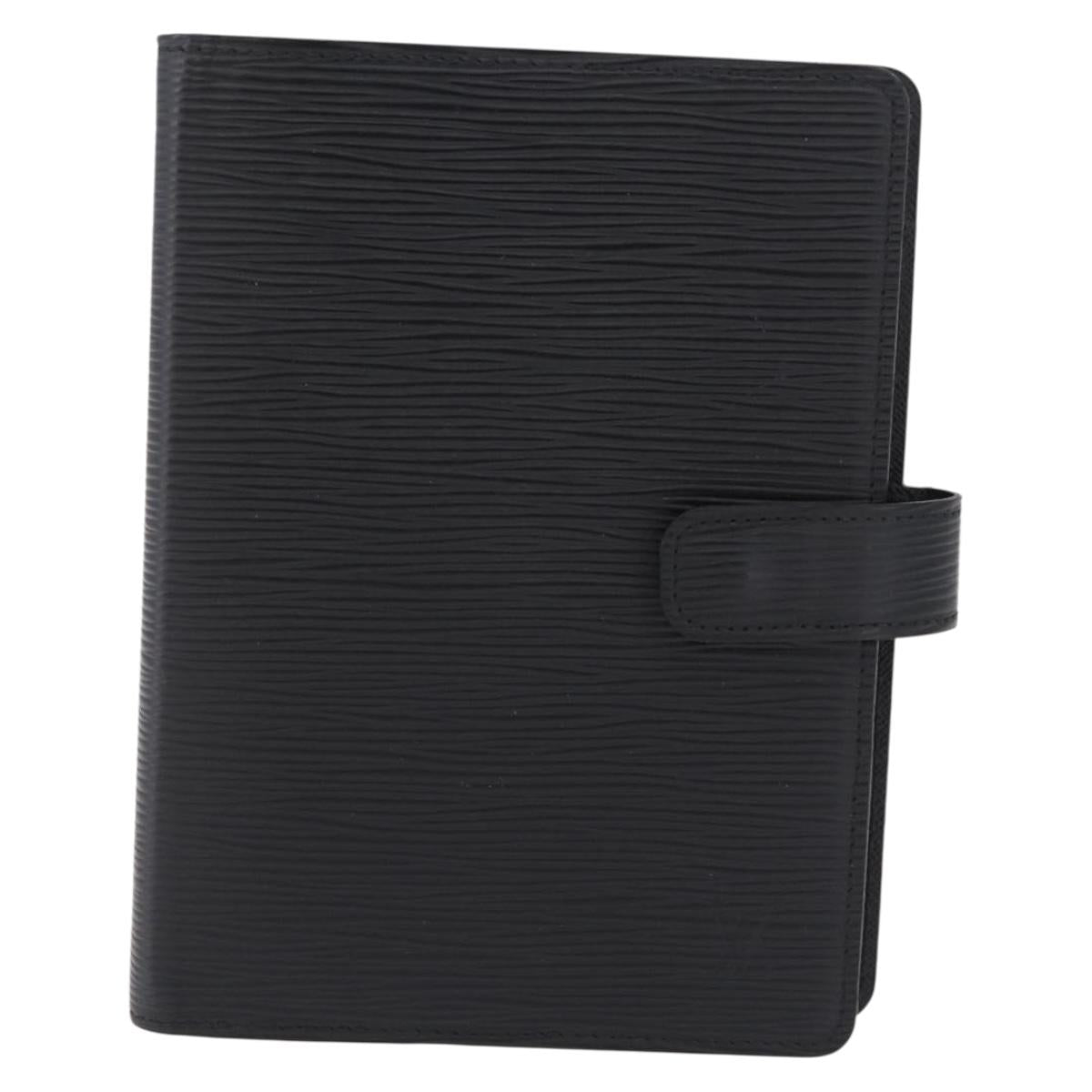 LOUIS VUITTON Epi Agenda MM Day Planner Cover Black R20042 LV Auth ki6894
