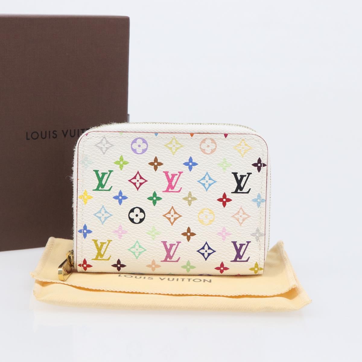 LOUIS VUITTON Monogram Multicolor Zippy Coin Purse White M93741 LV Auth ki6904M