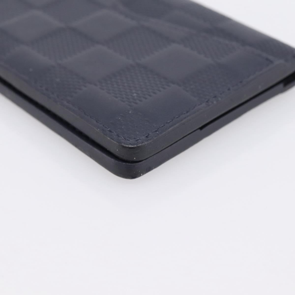 LOUIS VUITTON Damier Infini Organizer Dupoch Card Case Navy N60330 Auth ki6905M