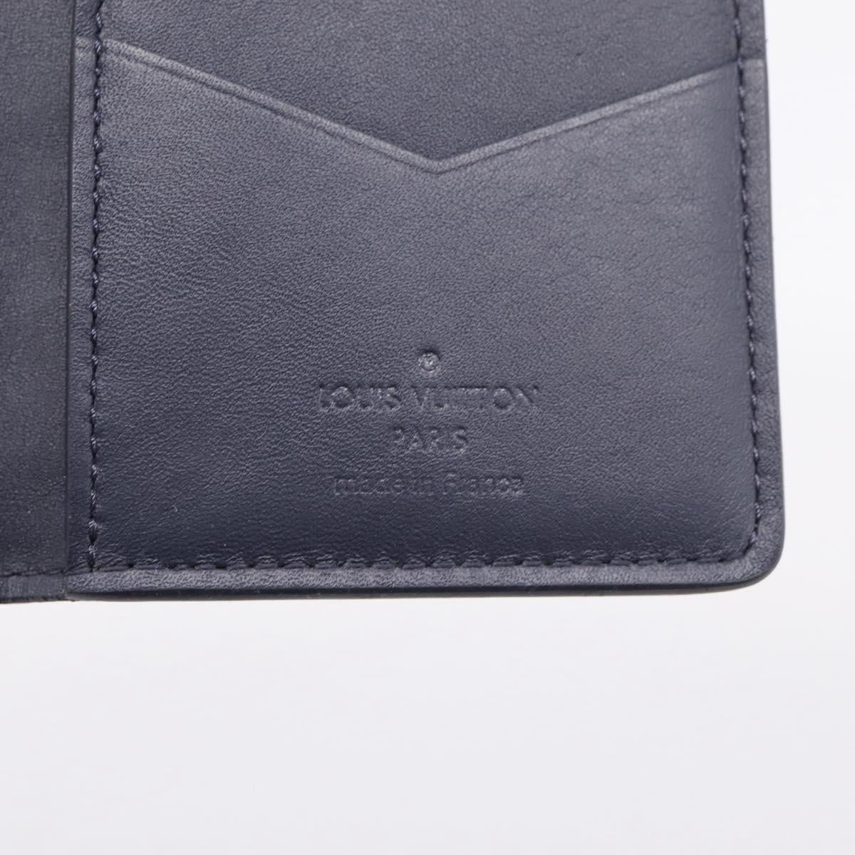 LOUIS VUITTON Damier Infini Organizer Dupoch Card Case Navy N60330 Auth ki6905M