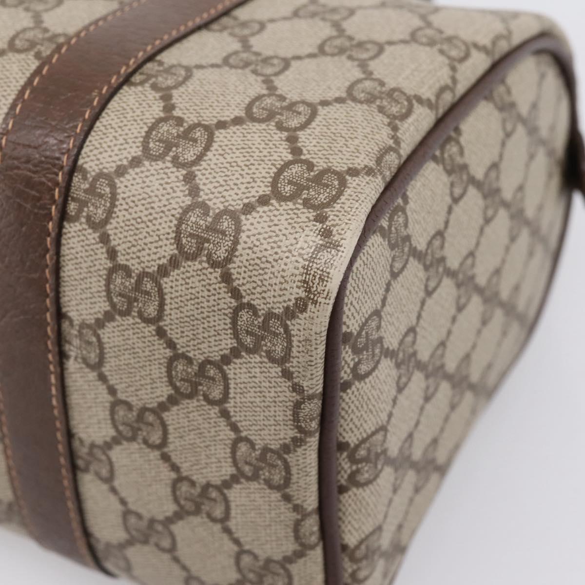 GUCCI GG Supreme Web Sherry Line Boston Bag PVC Beige Gold 40 02 006 Auth ki6908