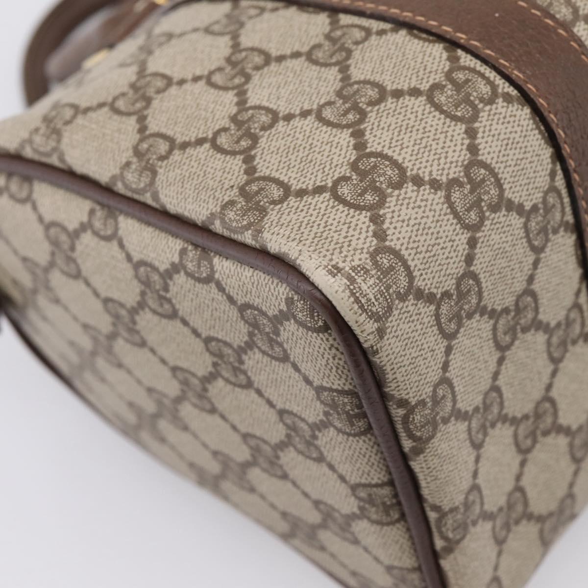 GUCCI GG Supreme Web Sherry Line Boston Bag PVC Beige Gold 40 02 006 Auth ki6908