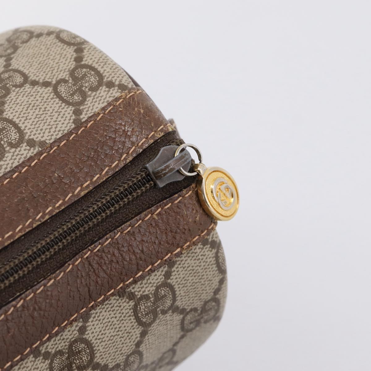 GUCCI GG Supreme Web Sherry Line Boston Bag PVC Beige Gold 40 02 006 Auth ki6908