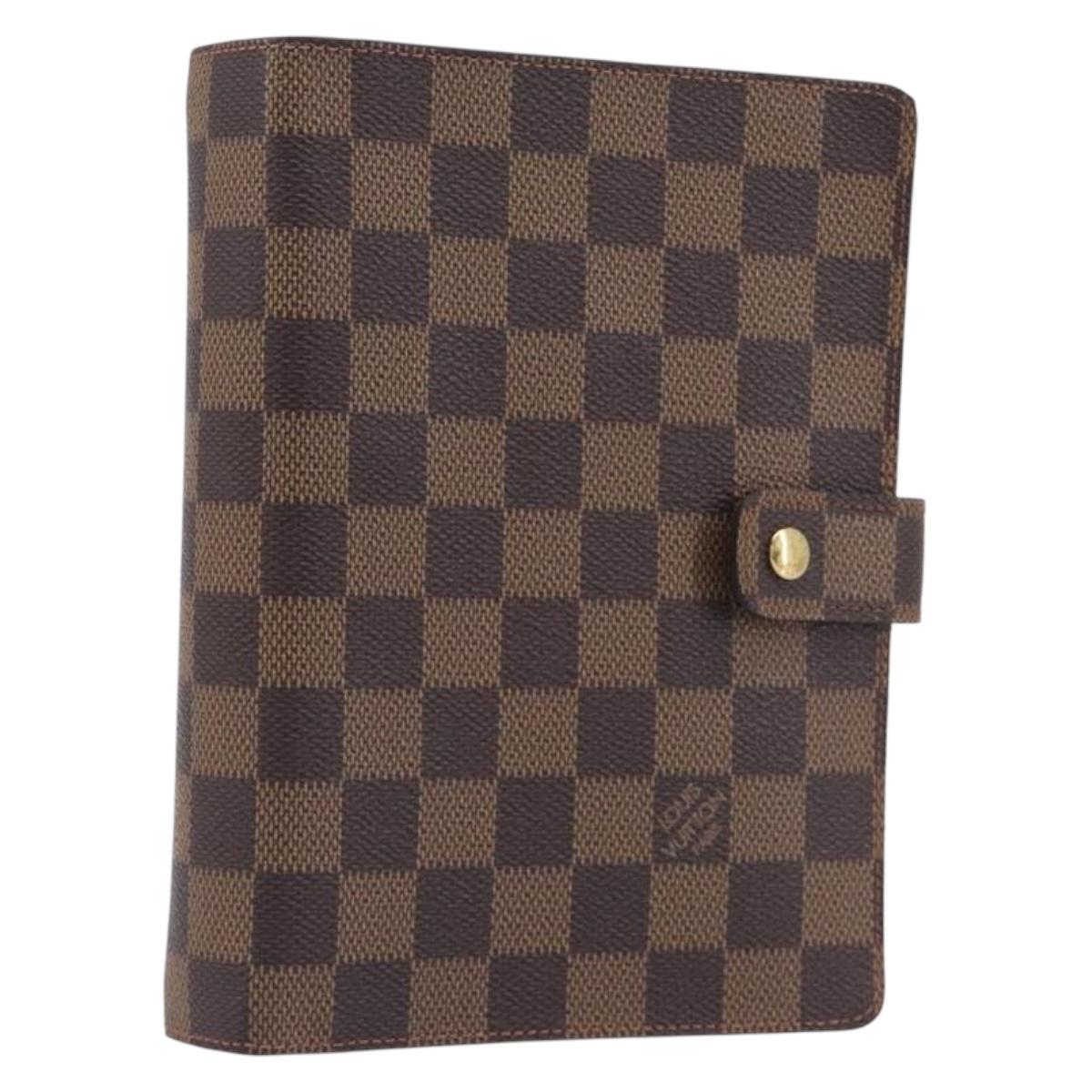 LOUIS VUITTON Damier Ebene Agenda MM Day Planner Cover R20240 LV Auth ki6911V