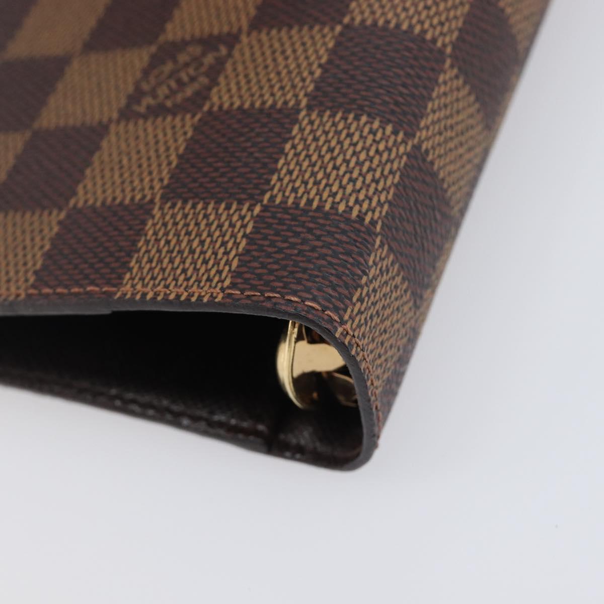 LOUIS VUITTON Damier Ebene Agenda MM Day Planner Cover R20240 LV Auth ki6911V