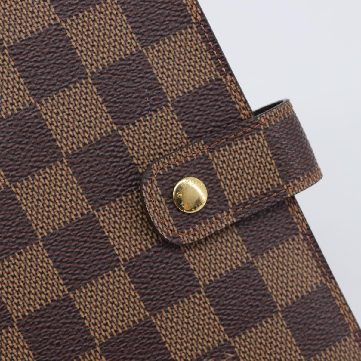 LOUIS VUITTON Damier Ebene Agenda MM Day Planner Cover R20240 LV Auth ki6911V