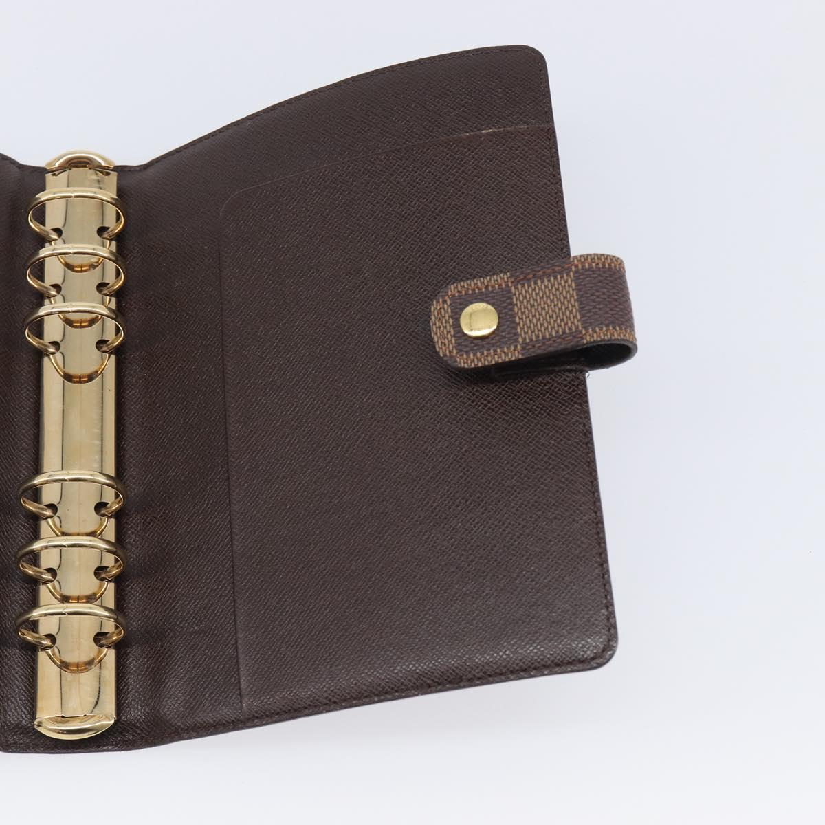 LOUIS VUITTON Damier Ebene Agenda MM Day Planner Cover R20240 LV Auth ki6911V