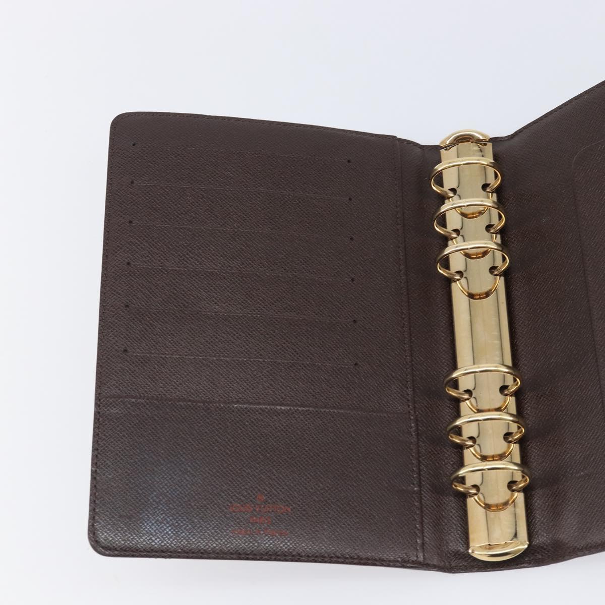 LOUIS VUITTON Damier Ebene Agenda MM Day Planner Cover R20240 LV Auth ki6911V