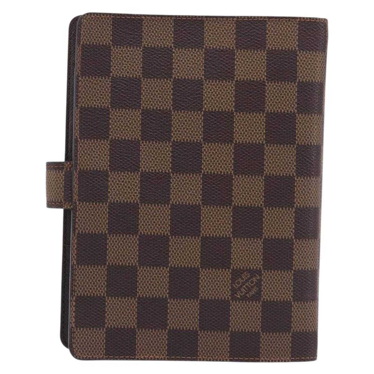 LOUIS VUITTON Damier Ebene Agenda MM Day Planner Cover R20240 LV Auth ki6911V