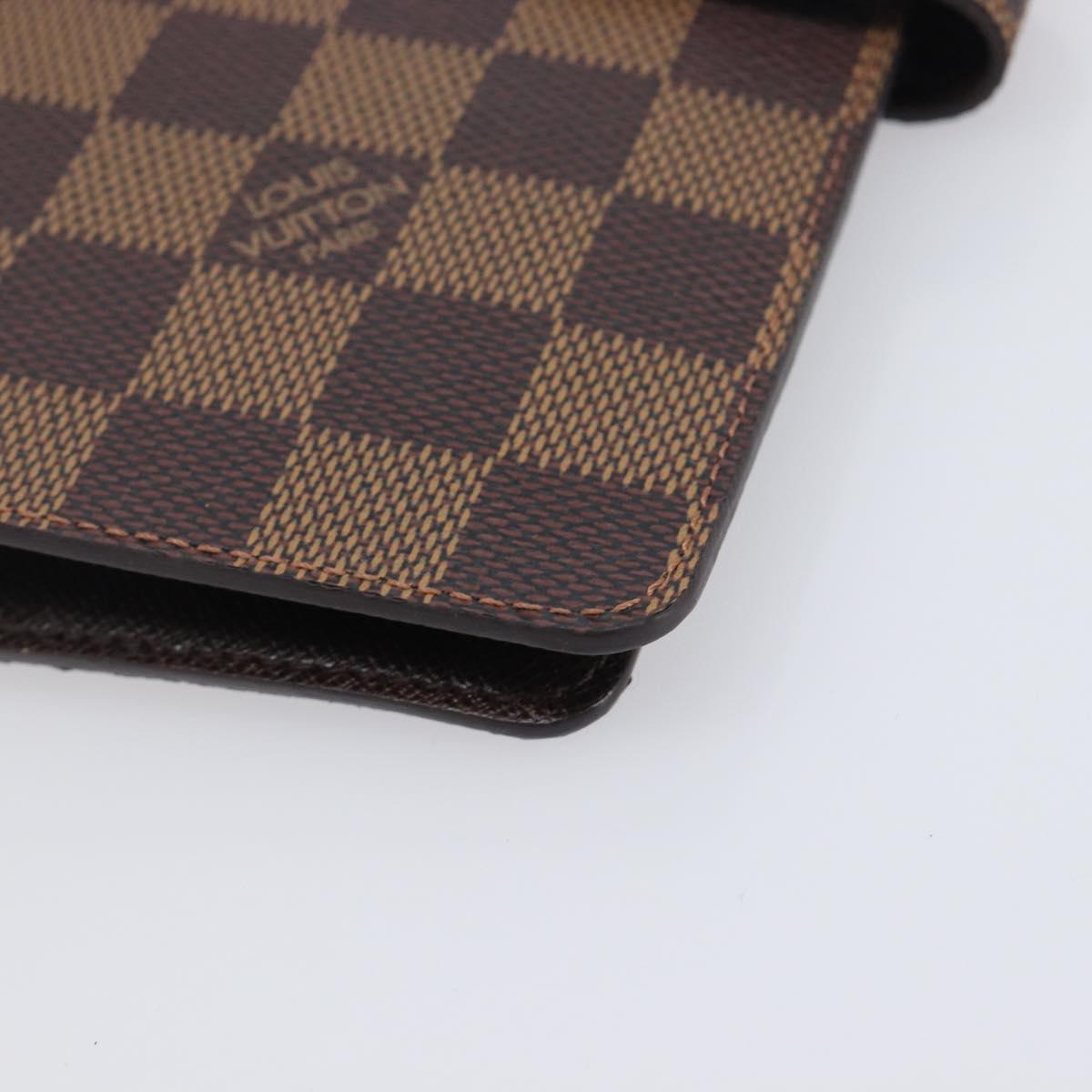 LOUIS VUITTON Damier Ebene Agenda MM Day Planner Cover R20240 LV Auth ki6911V