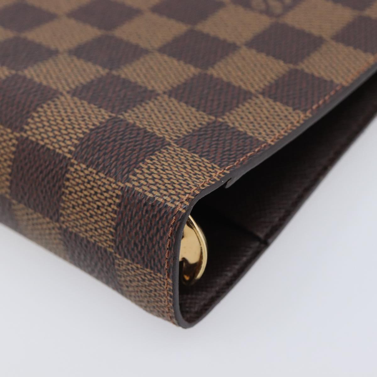 LOUIS VUITTON Damier Ebene Agenda MM Day Planner Cover R20240 LV Auth ki6911V