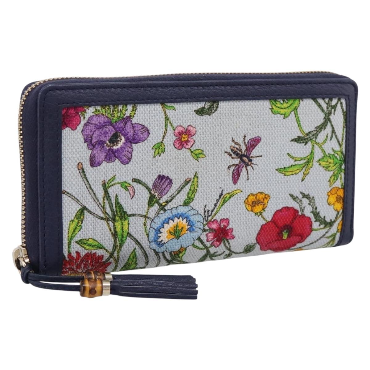 GUCCI Japan's 50th Anniversary Flower Pattern Wallet Canvas 356708 Auth ki6912M