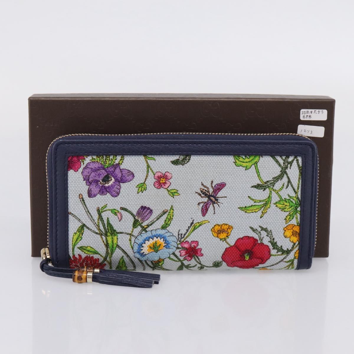 GUCCI Japan's 50th Anniversary Flower Pattern Wallet Canvas 356708 Auth ki6912M