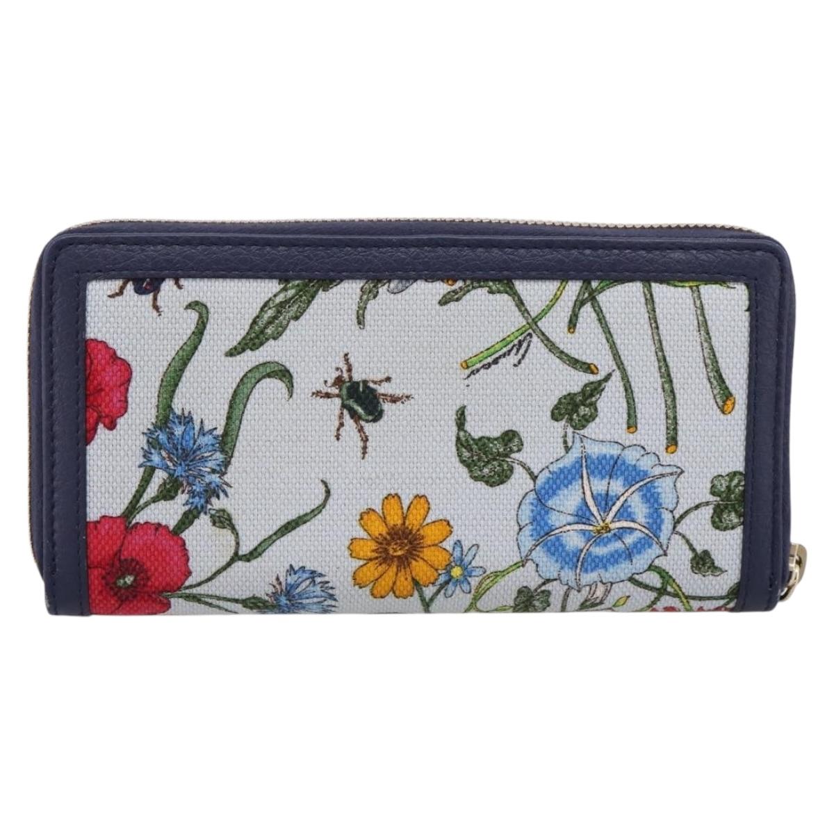 GUCCI Japan's 50th Anniversary Flower Pattern Wallet Canvas 356708 Auth ki6912M