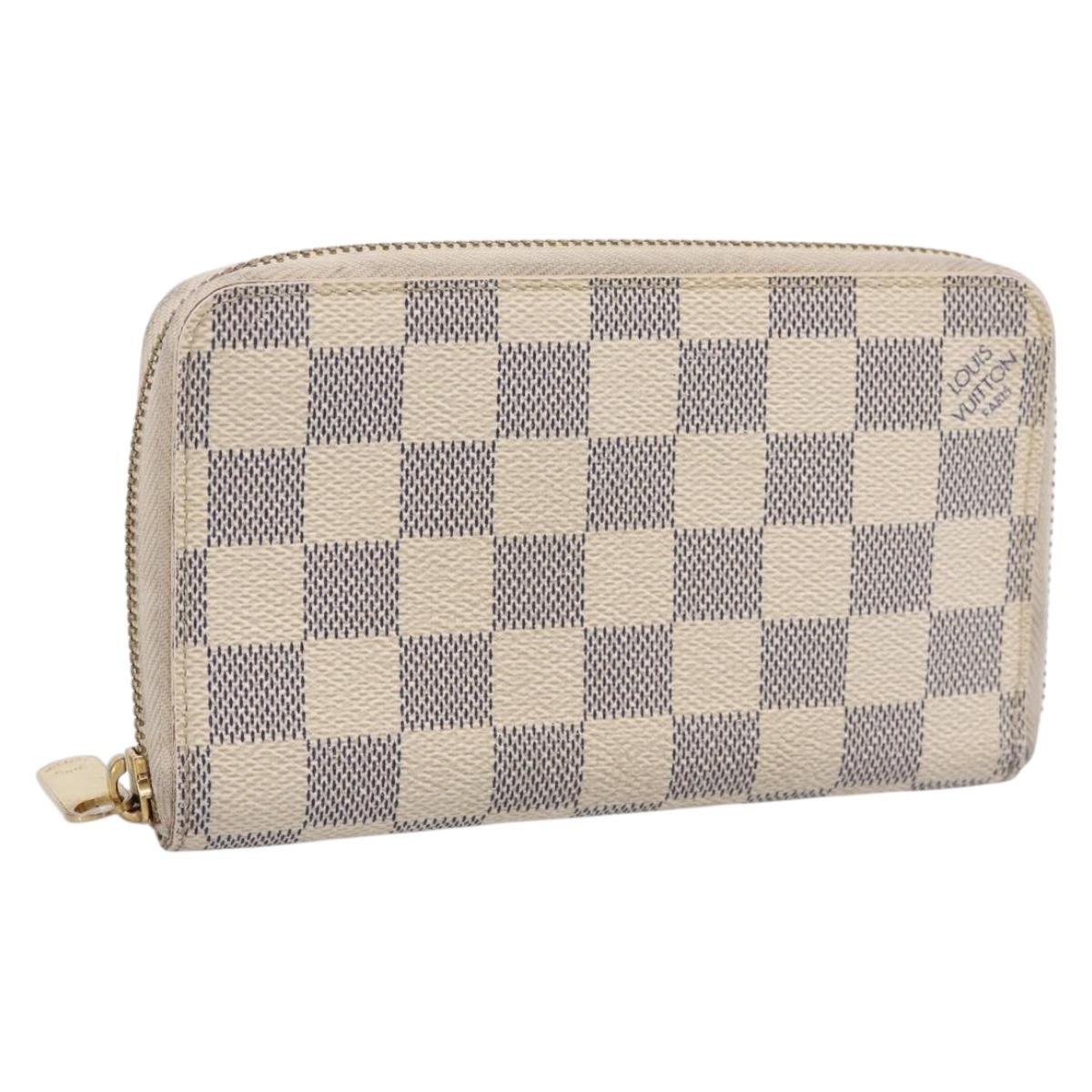 LOUIS VUITTON Damier Azur Zippy Compact Wallet Long Wallet N60029 Auth ki6921A