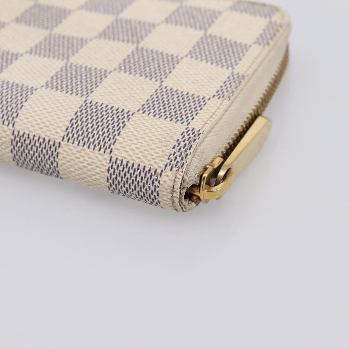 LOUIS VUITTON Damier Azur Zippy Compact Wallet Long Wallet N60029 Auth ki6921A
