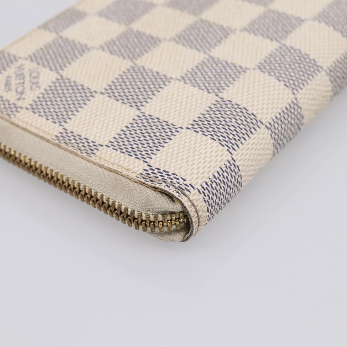 LOUIS VUITTON Damier Azur Zippy Compact Wallet Long Wallet N60029 Auth ki6921A
