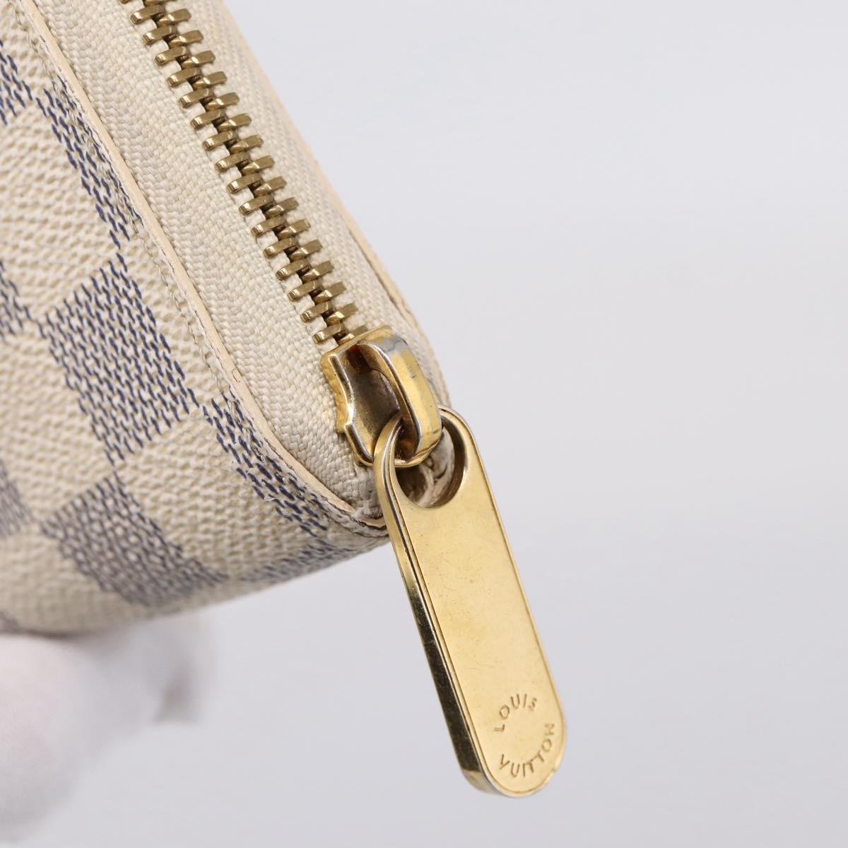 LOUIS VUITTON Damier Azur Zippy Compact Wallet Long Wallet N60029 Auth ki6921A