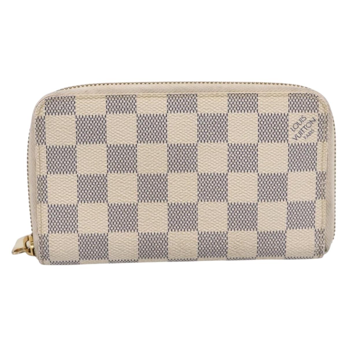 LOUIS VUITTON Damier Azur Zippy Compact Wallet Long Wallet N60029 Auth ki6921A