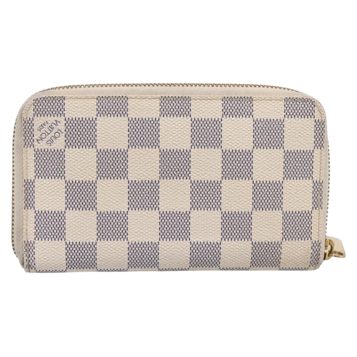 LOUIS VUITTON Damier Azur Zippy Compact Wallet Long Wallet N60029 Auth ki6921A