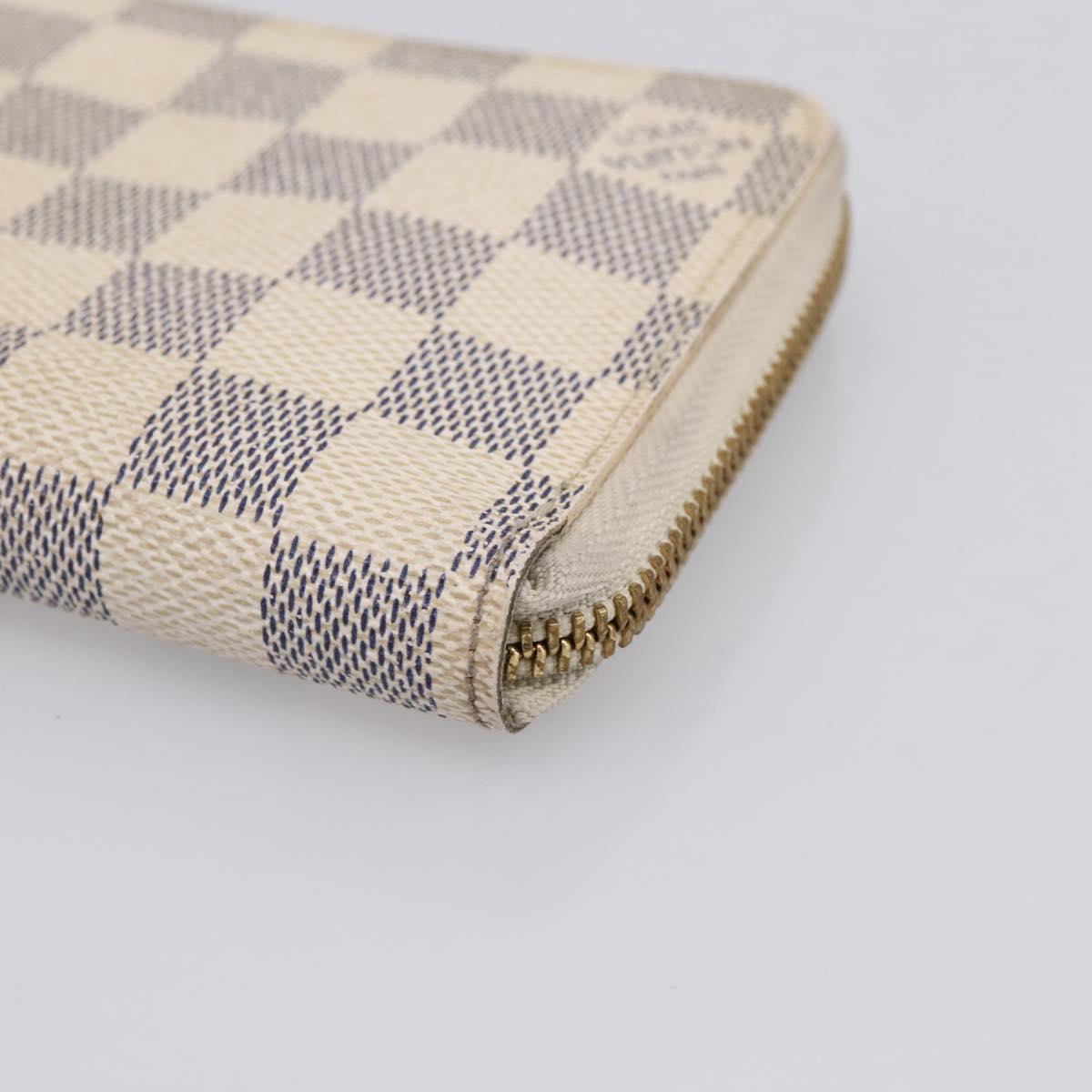 LOUIS VUITTON Damier Azur Zippy Compact Wallet Long Wallet N60029 Auth ki6921A