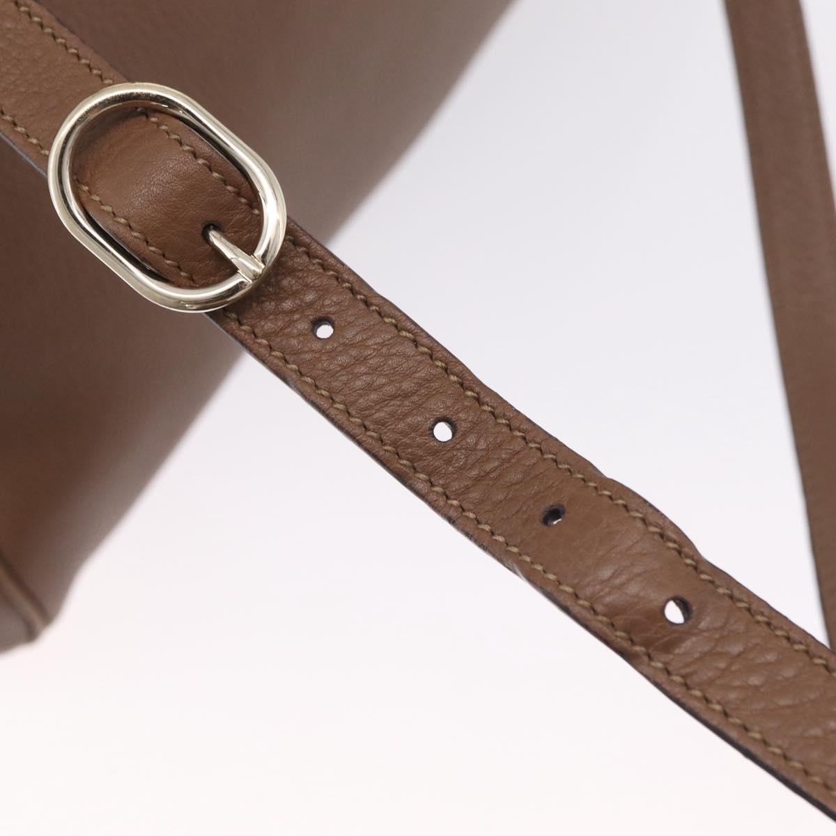 GUCCI Bamboo Hand Bag Leather 2way Brown Gold 323658 Auth ki6923A