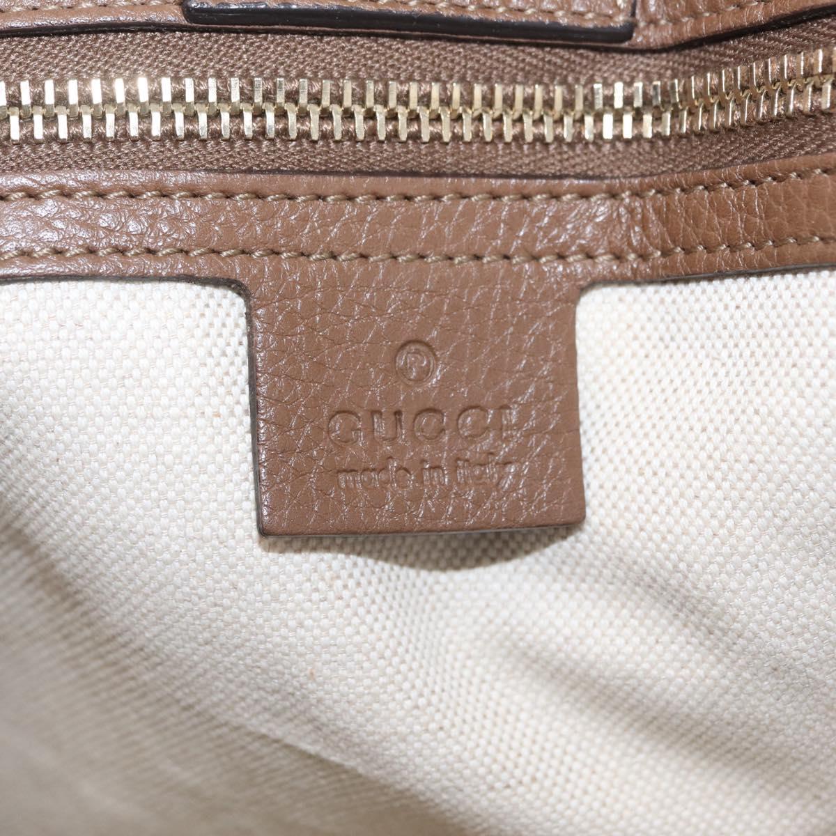 GUCCI Bamboo Hand Bag Leather 2way Brown Gold 323658 Auth ki6923A