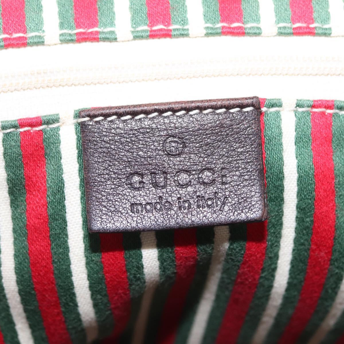 GUCCI GG Canvas Tote Bag Beige Gold Tone 169946 Auth ki6925