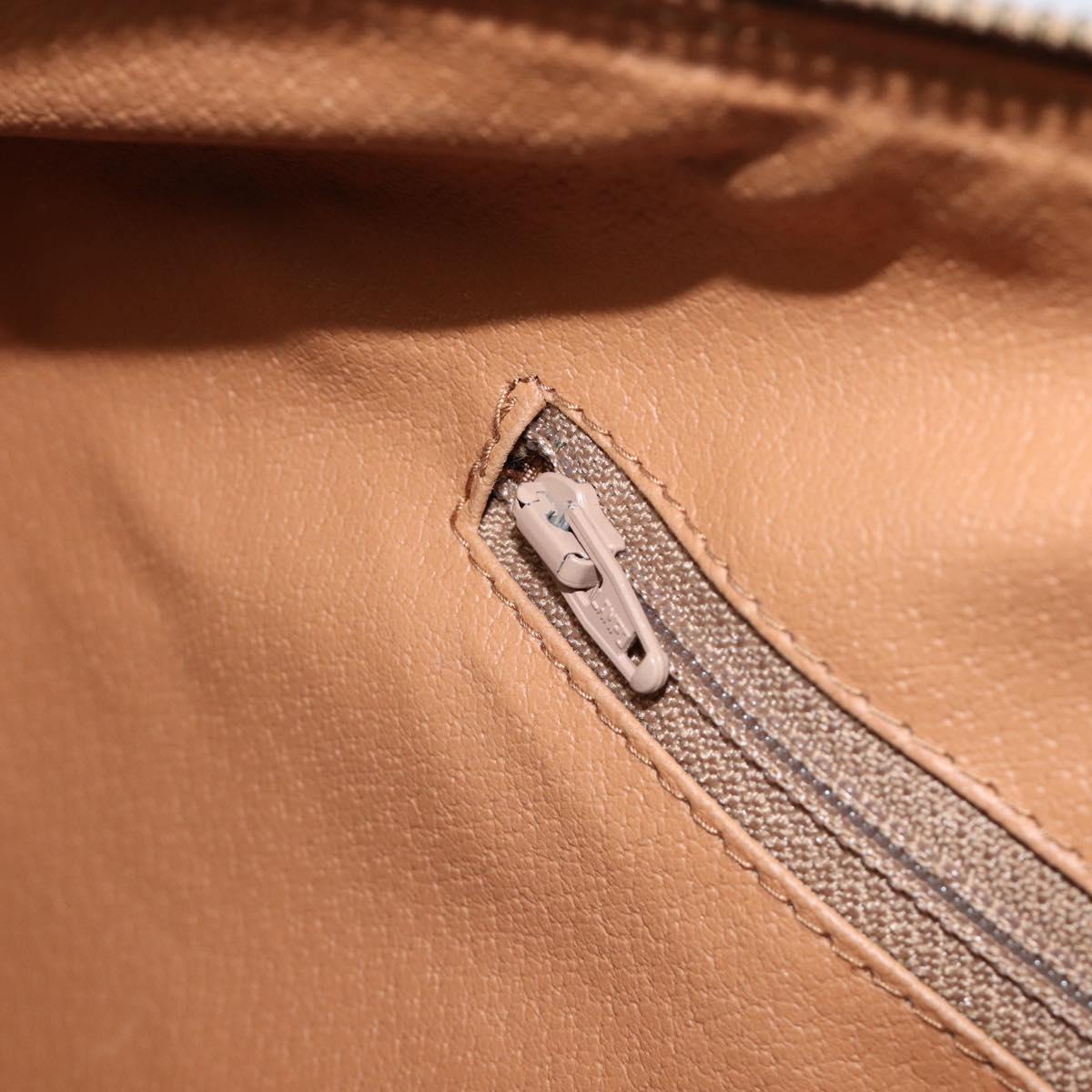 CELINE Macadam Boston Bag PVC Brown Gold Tone Auth ki6937