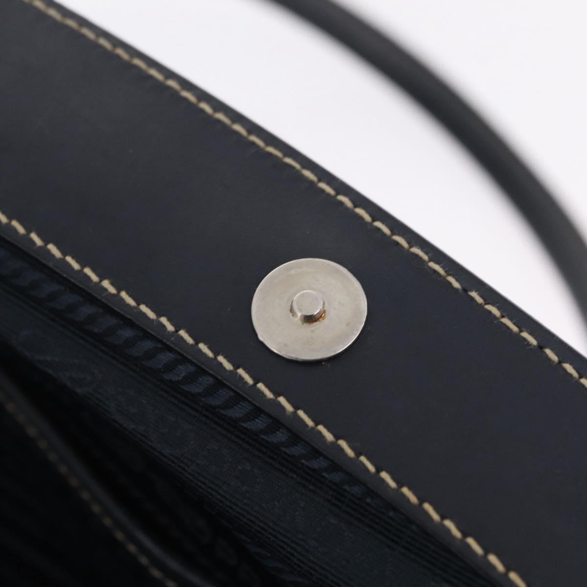 PRADA Boston Bag Nylon Navy Silver Auth ki6952V