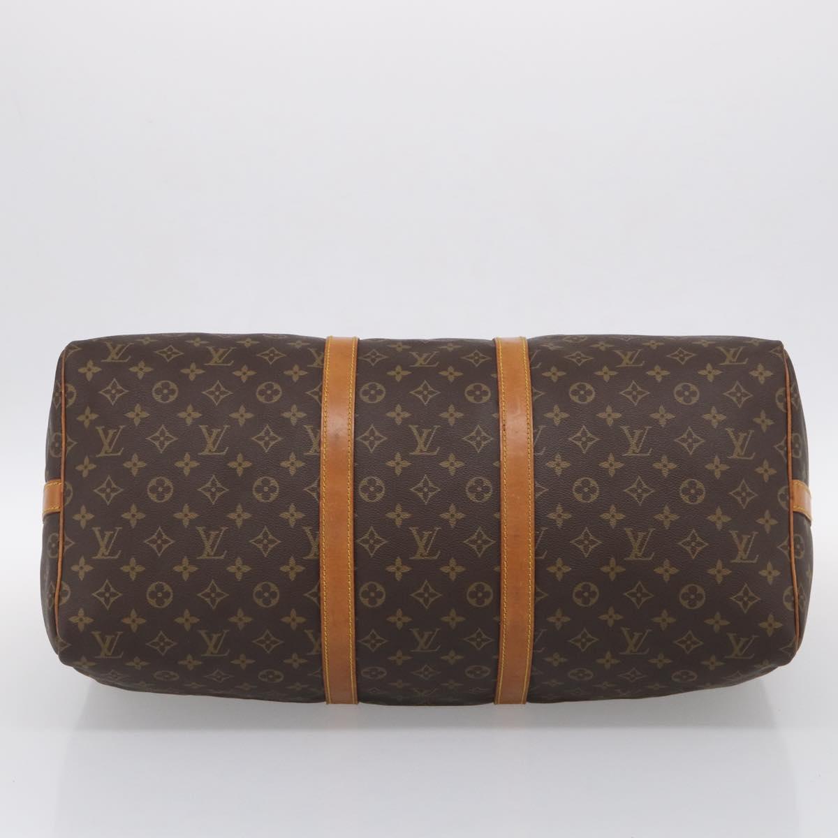 LOUIS VUITTON Monogram Keepall Bandouliere 55 Boston Bag M41414 LV Auth ki6956V