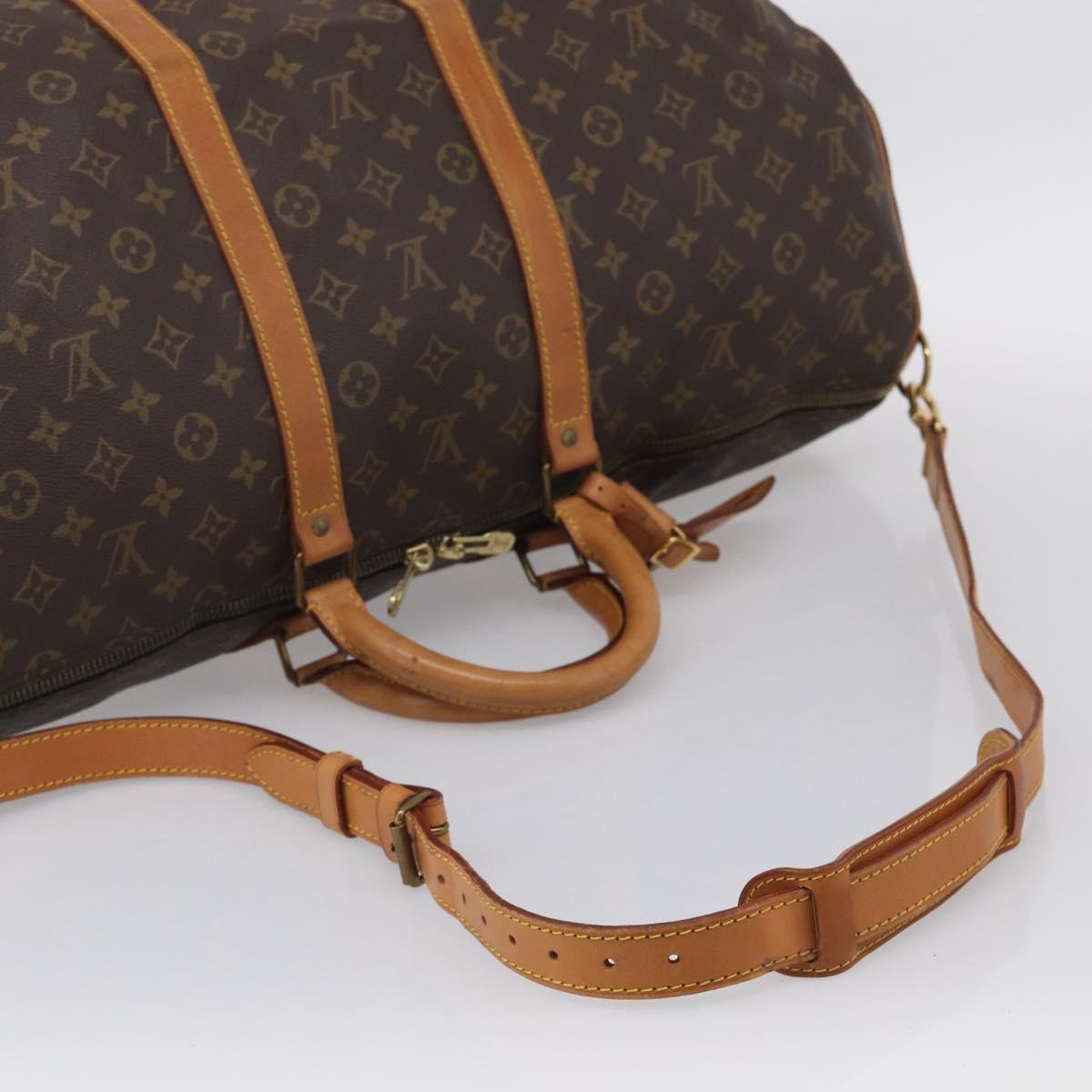 LOUIS VUITTON Monogram Keepall Bandouliere 55 Boston Bag M41414 LV Auth ki6956V