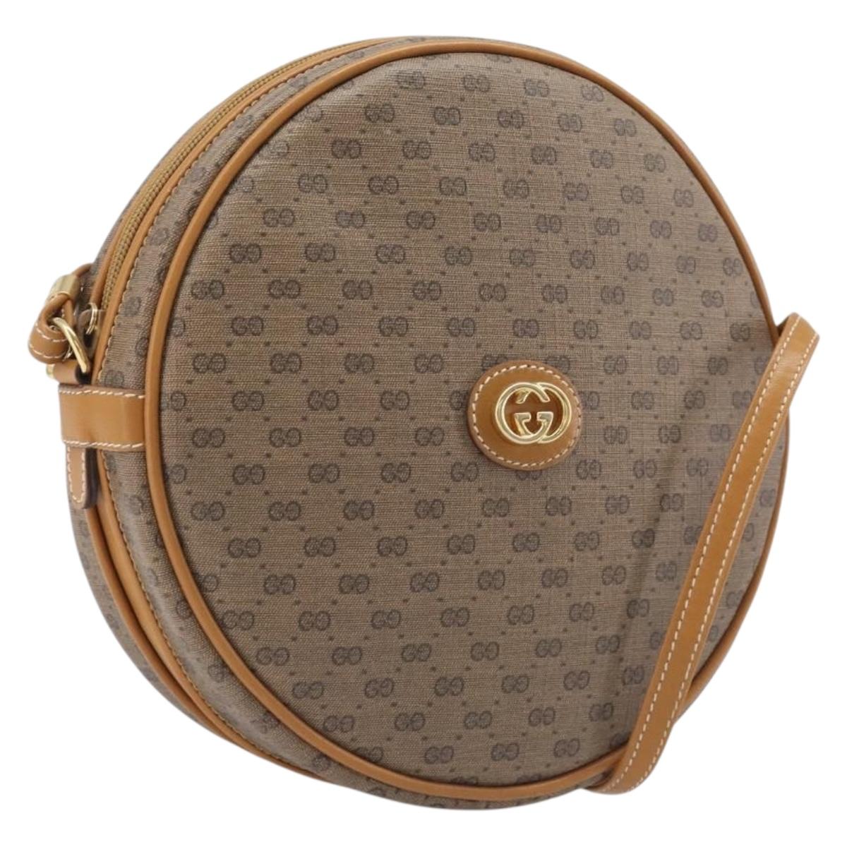 GUCCI Micro GG Shoulder Bag PVC Beige Gold Tone 007 104 0088 Auth ki6962