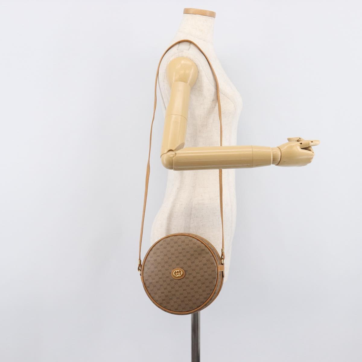 GUCCI Micro GG Shoulder Bag PVC Beige Gold Tone 007 104 0088 Auth ki6962
