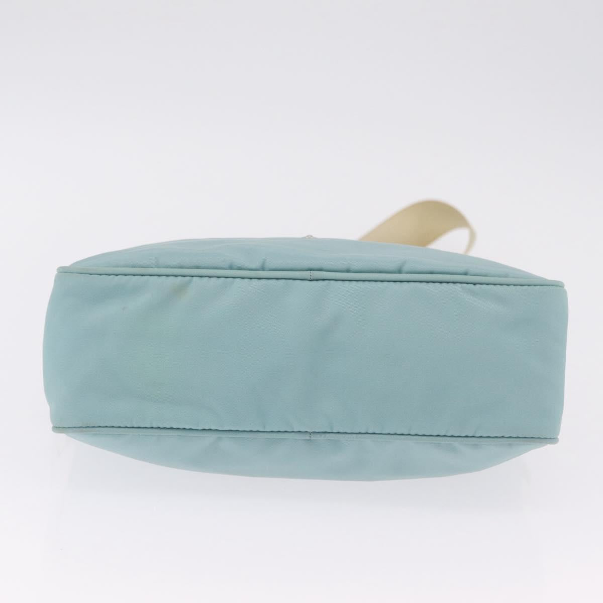 PRADA Shoulder Bag Nylon Light Blue Silver Auth ki6964A